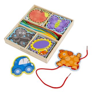 Wooden Alphabet Lacing Cards