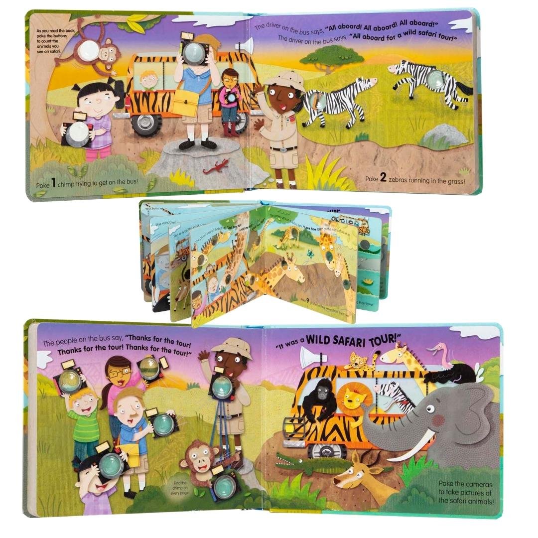 Poke-a-Dot The Wheels on the Bus Wild Safari Board Book - Image 2